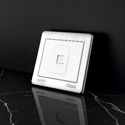 Picture of Belamy LK7 LANBAO Grey-White Internet Socket | BE-164-SW-White