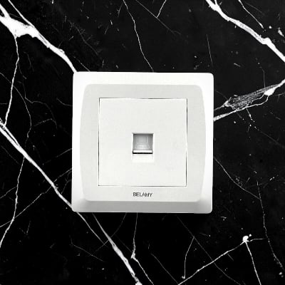 Picture of Belamy LK7 LANBAO Grey-White Internet Socket | BE-167-SW-White