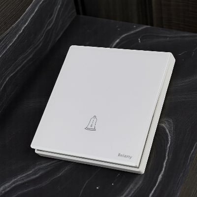 Picture of Belamy White Push Bell | BE-155-SW-Grey