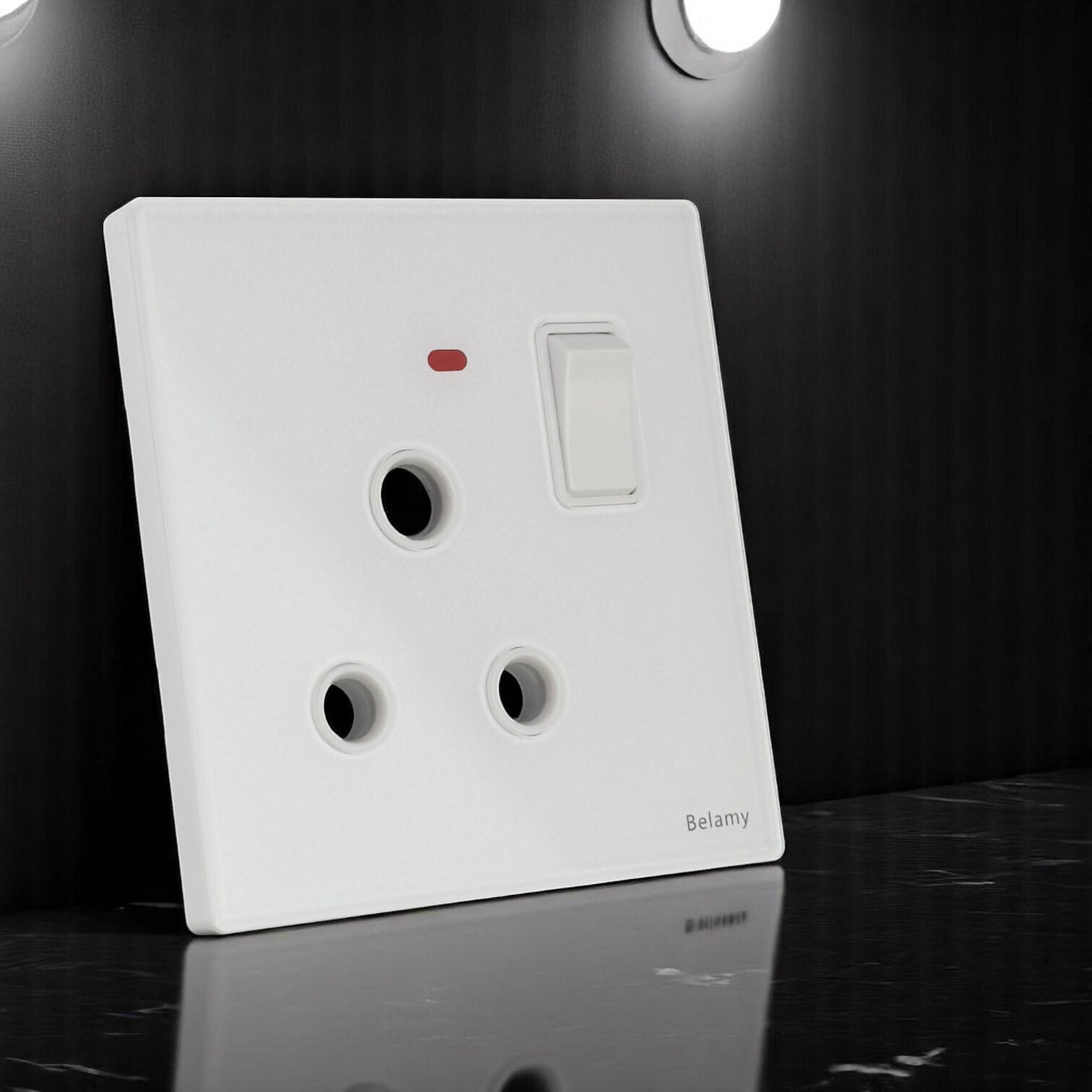 Picture of Belamy White 1G 3-PIN Round Socket | BE-151-SW-White