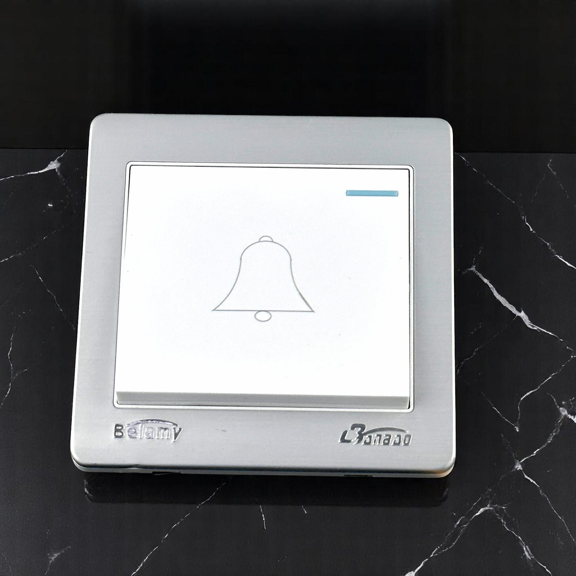 Picture of Belamy White-Grey Push Bell| BE-123-SW-White