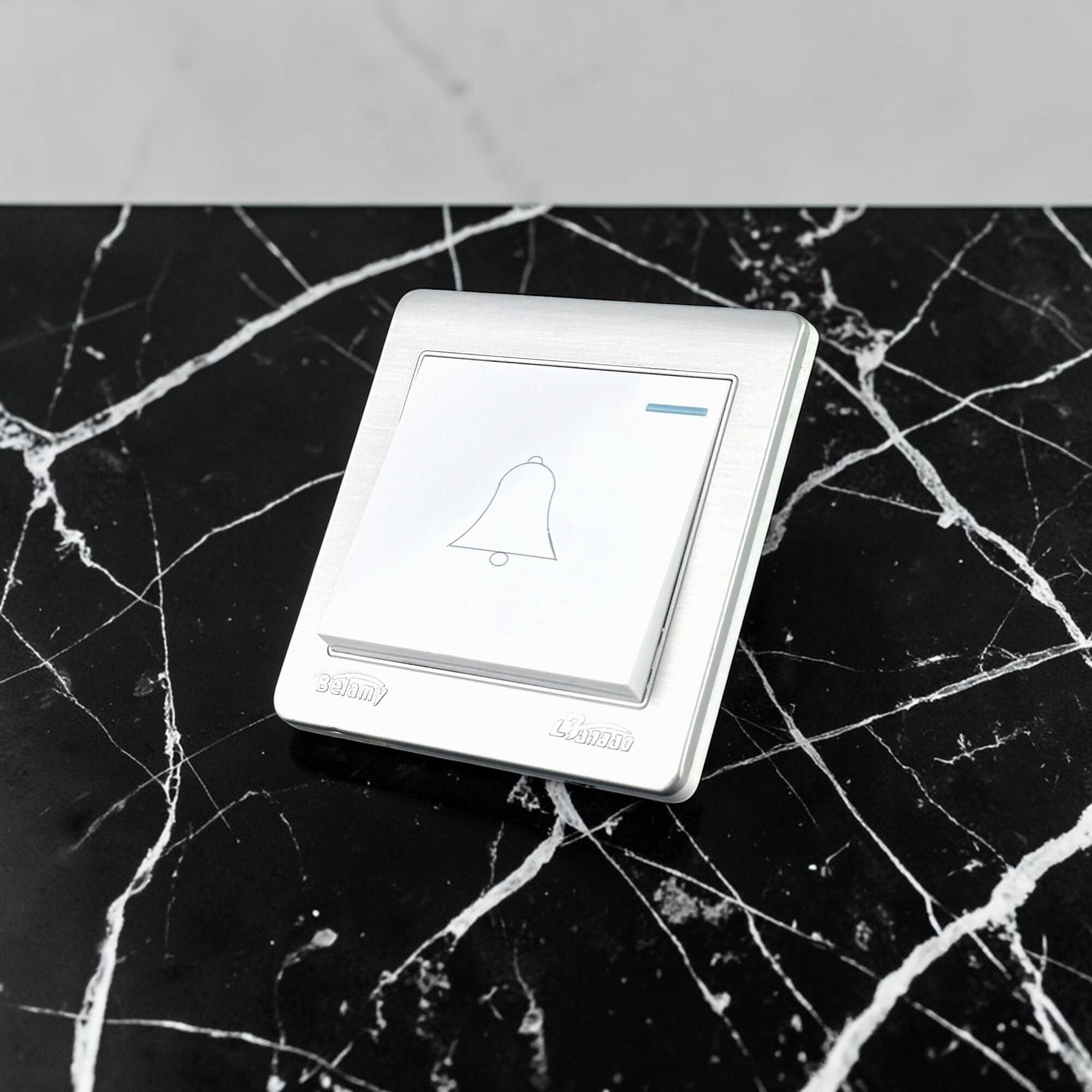 Picture of Belamy White-Grey Push Bell| BE-123-SW-White