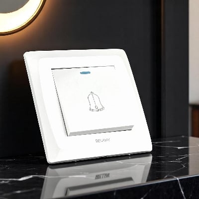 Picture of Belamy White Door Bell | BE-117-SW-White