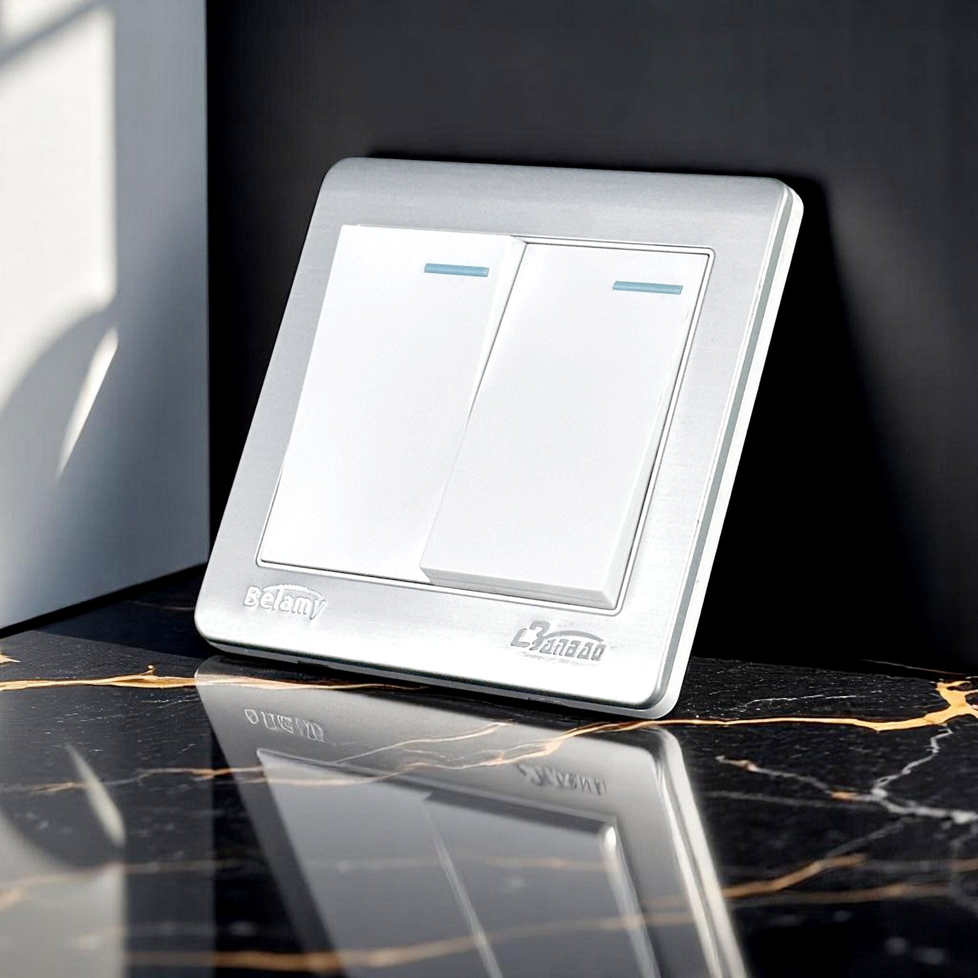 Picture of Belamy White-Grey 2 Gang 1 Way | BE-128-SW-White