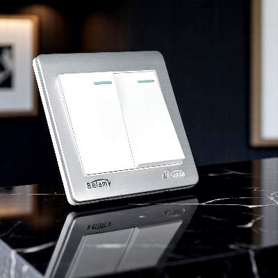 Picture of Belamy White-Grey 2 Gang 1 Way | BE-128-SW-White