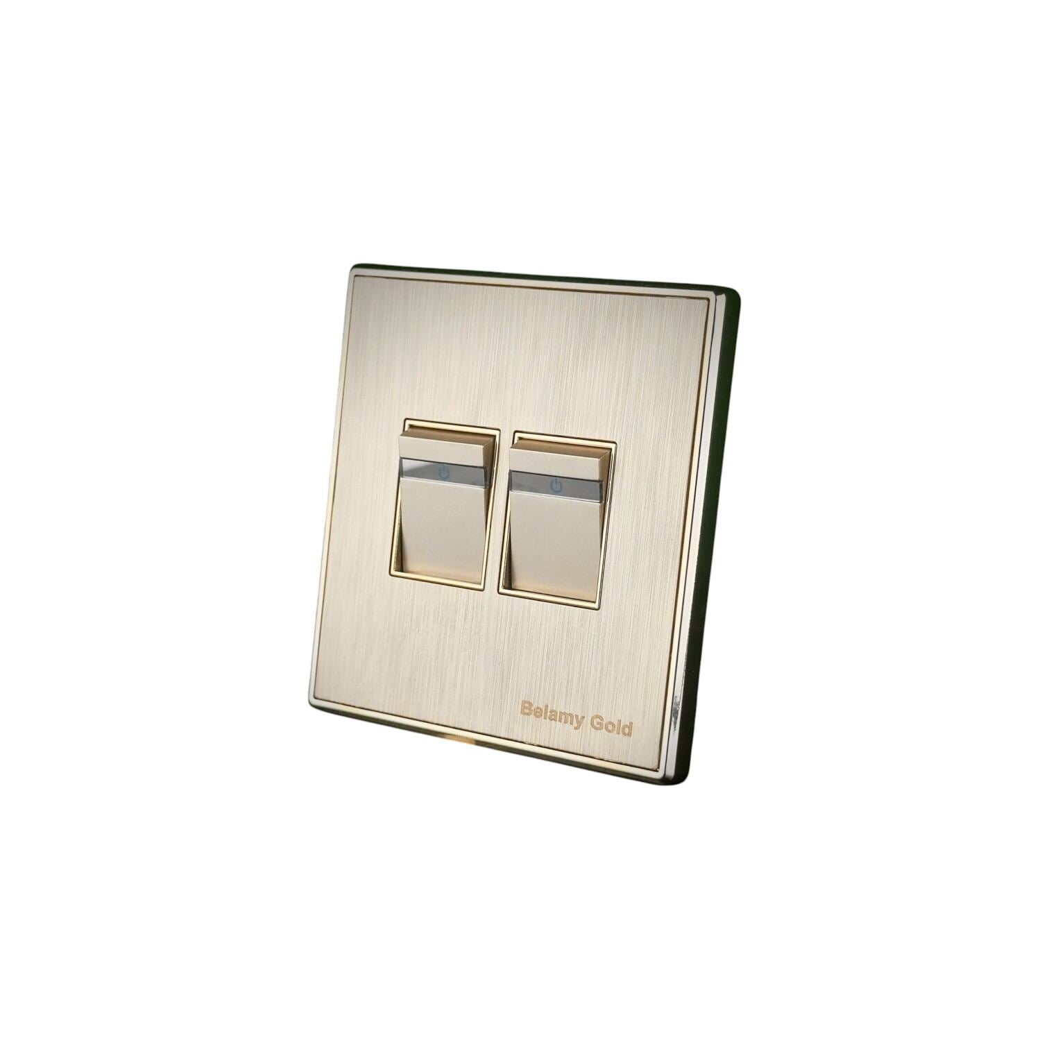 Picture of Belamy Golden 2 Gang 1 Way Switch| BE-134-SW-Gold