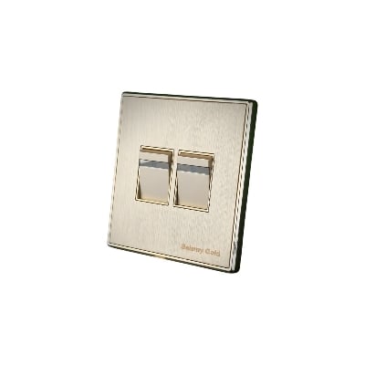 Picture of Belamy Golden 2 Gang 1 Way Switch| BE-134-SW-Gold