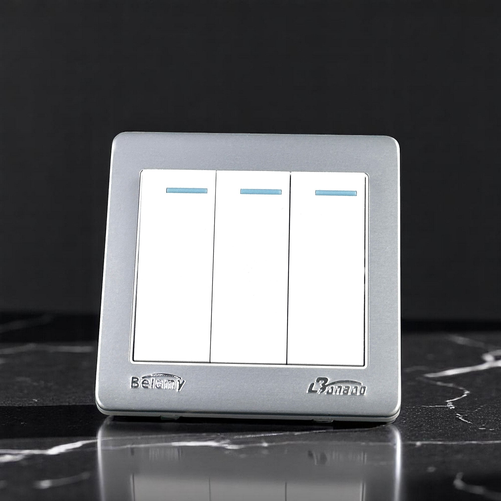 Picture of Belamy White-Grey 3 Gang 1 Way | BE-118-SW-White