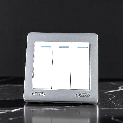 Picture of Belamy White-Grey 3 Gang 1 Way | BE-118-SW-White