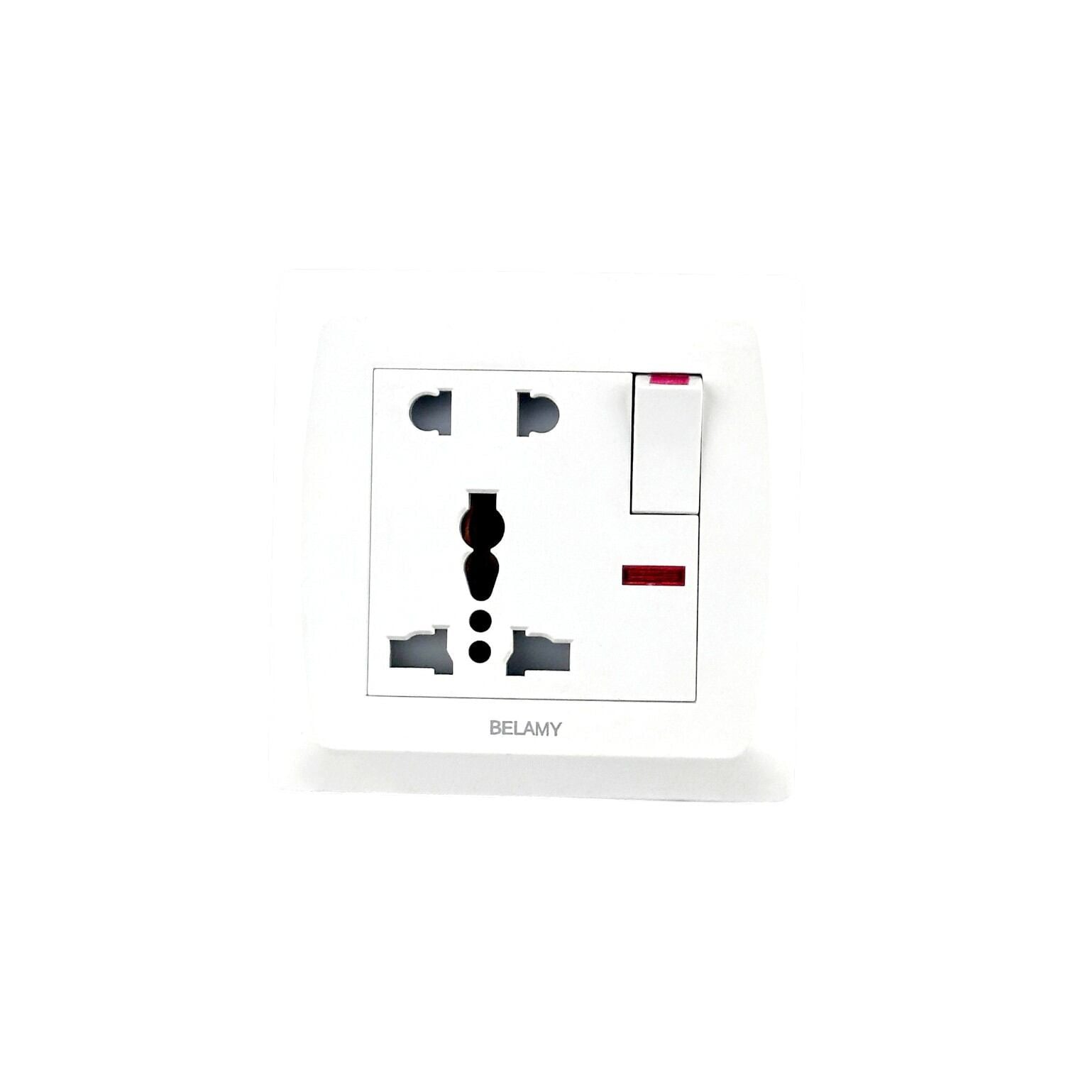 Picture of Belamy White 5 Pin Socket With Switch | BE-127-SW-White