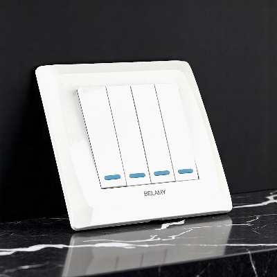 Picture of Belamy White 4 Gang 1 Way | BE-122-SW-White