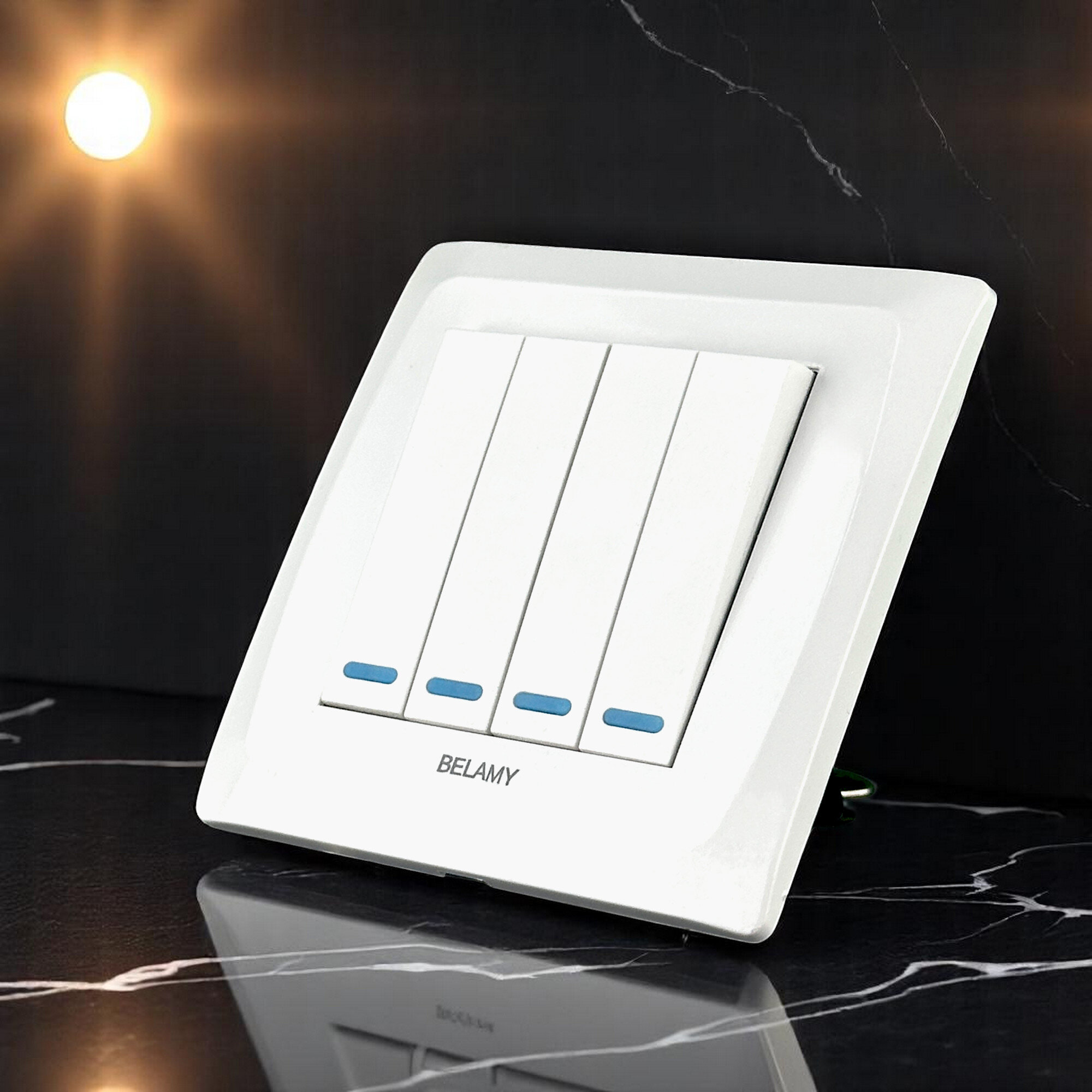 Picture of Belamy White 4 Gang 1 Way | BE-122-SW-White