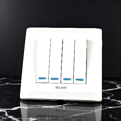 Picture of Belamy White 4 Gang 1 Way | BE-122-SW-White