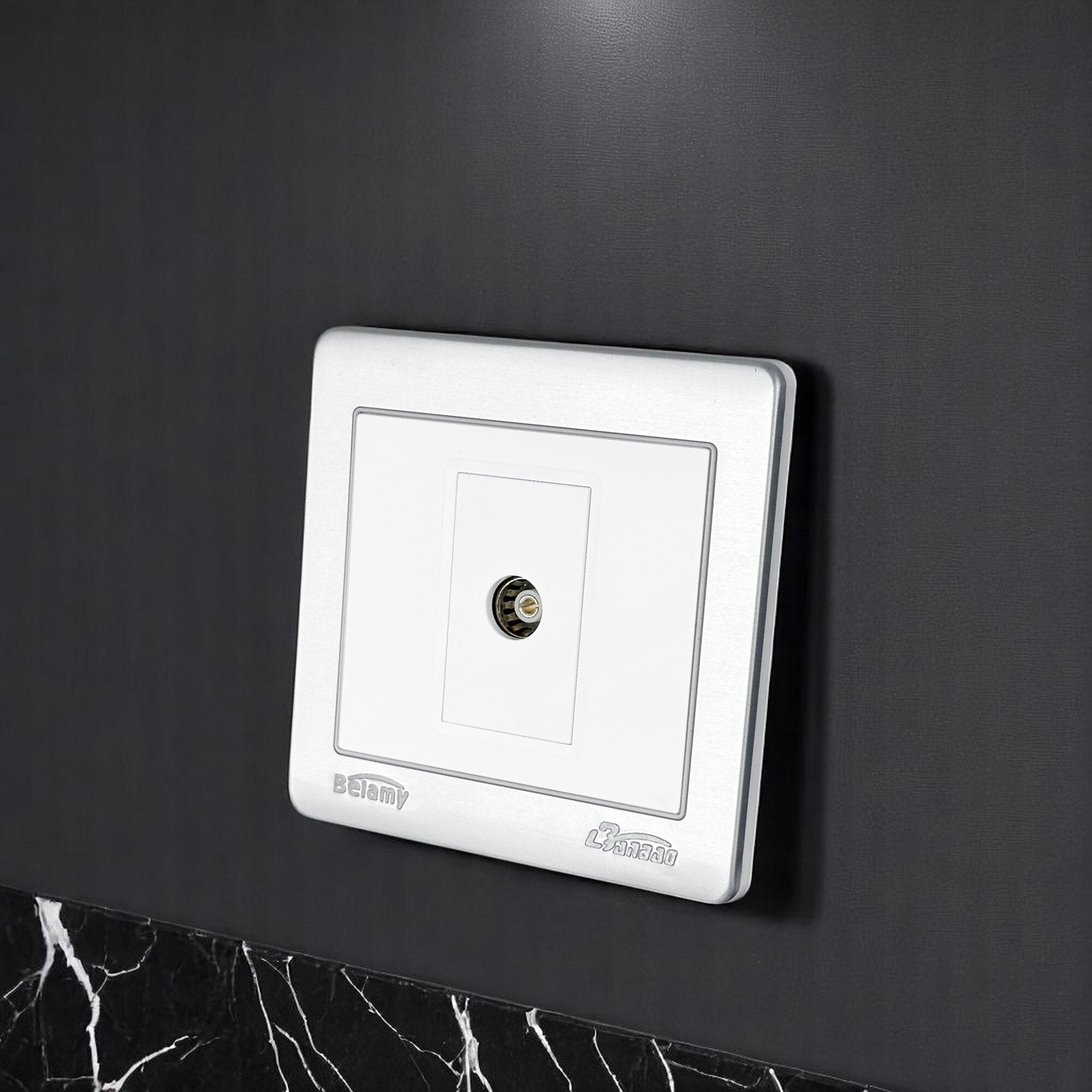 Picture of Belamy LK7 LANBAO Grey-White TV Socket | BE-166-SW-White