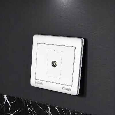 Picture of Belamy LK7 LANBAO Grey-White TV Socket | BE-166-SW-White