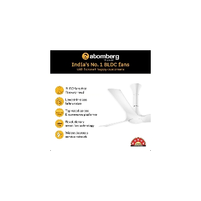 Picture of Atomberg Aris Gladius Smart 1200mm Ceiling Fan with IoT & Remote (Marble White) | AT-166-Marble White