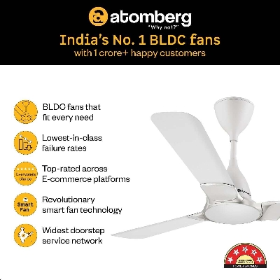 Picture of Atomberg Erica Nuvo 1200mm BLDC Ceiling Fan (Snow White) | AT- 158-Snow White