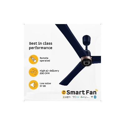 Picture of Atomberg Renesa Elite Smart 1400mm BLDC Ceiling Fan with Remote Control (Ritz Blue) | AT-163-Ritz Blue
