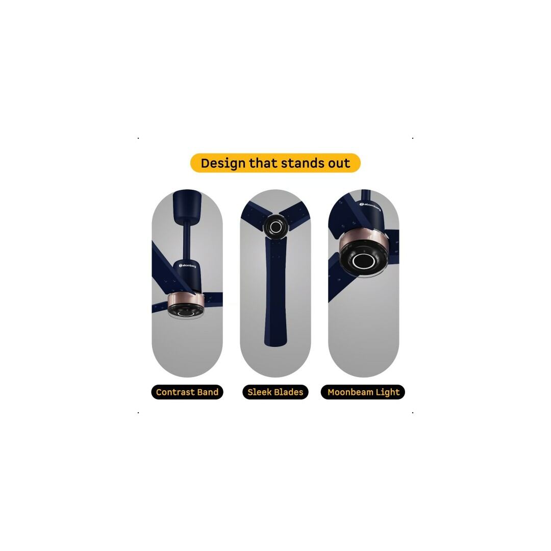 Picture of Atomberg Renesa Elite Smart 1400mm BLDC Ceiling Fan with Remote Control (Ritz Blue) | AT-163-Ritz Blue