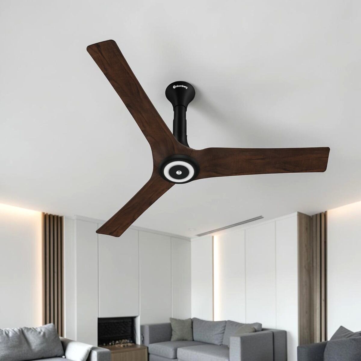 Picture of Atomberg Aris Starlight Smart 1400mm BLDC Ceiling Fan with IoT & Remote Control (Dark Teakwood) | AT-168-Dark Teakwood