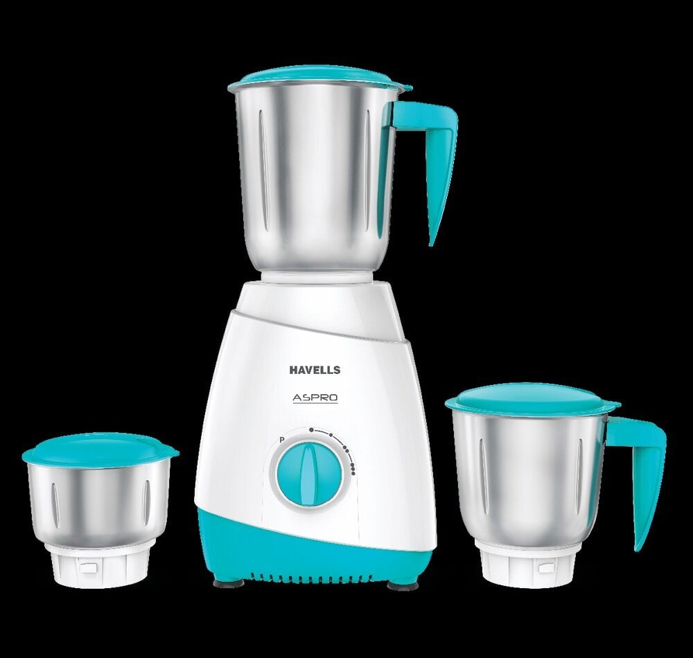 Picture of HAVELLS ASPRO 600 W MIXER GRINDER 3SSJar White- Light Blue H-1083-MG-Red