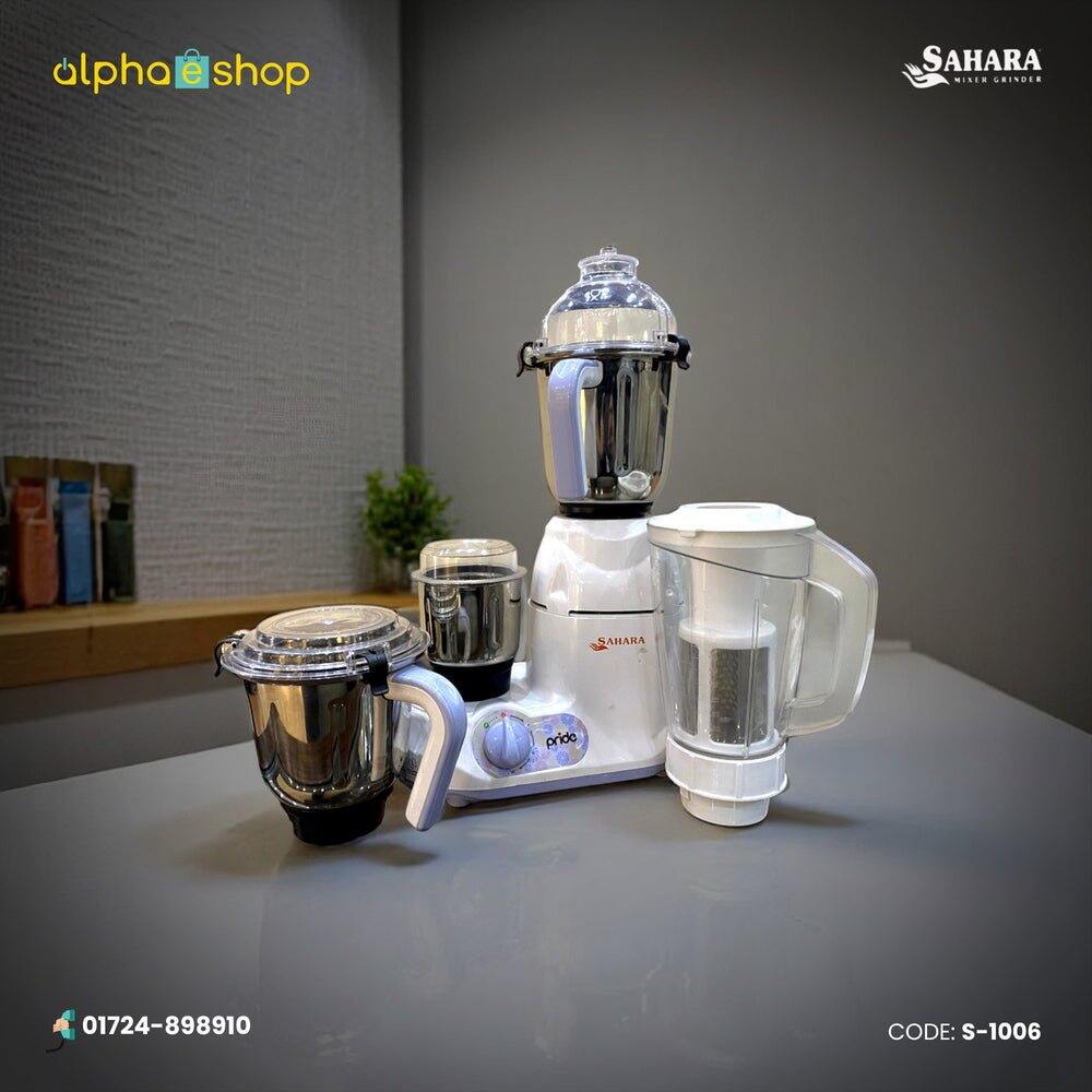 Picture of Sahara Pride 4 In 1 Mixer Grinder & Blender - 750W (White) S-1006 | Free Delivery-Black