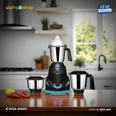 Picture of KENT TrueMix-W 750 W 3 in 1 Mixer Grinder (Black) K-1002-MG | Free Delivery | AlphaeShop Ltd-Black