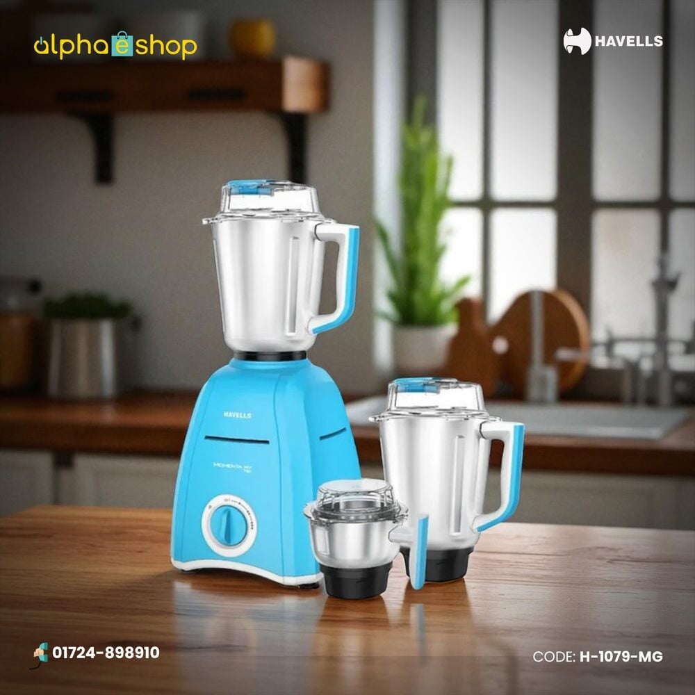 Picture of Havells Momenta NV 750W Mixer Grinder H-1079-MG with Free Delivery-Silver