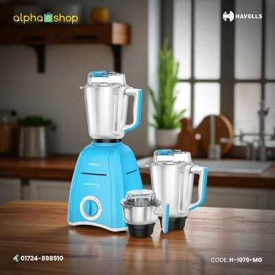Picture of Havells Momenta NV 750W Mixer Grinder H-1079-MG with Free Delivery-Silver