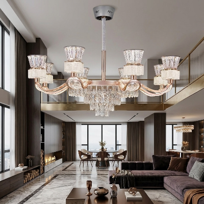 Picture of Qulik LED Crystal Chandelier Light (QL-LD2092-8)-Gold