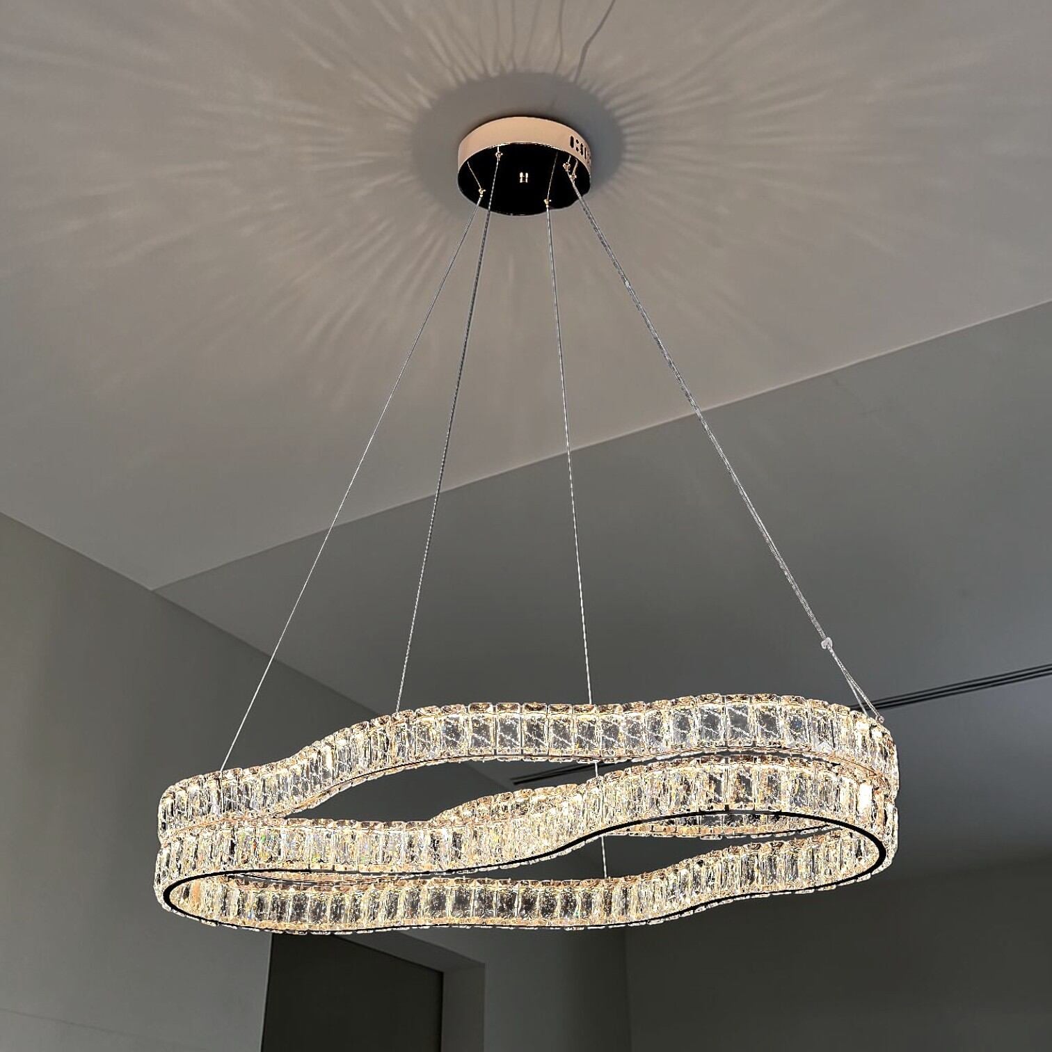 Picture of Qulik Crystal Chandelier LED Light (French Gold)- (QL-D8968-800-470-FGD)-French Gold