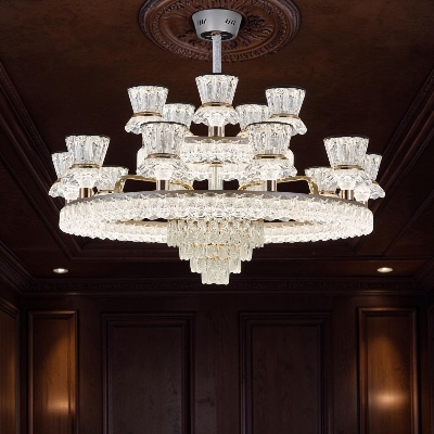 Picture of Qulik Modern LED Chandelier Light (QL-LD657-10+5)-Gold