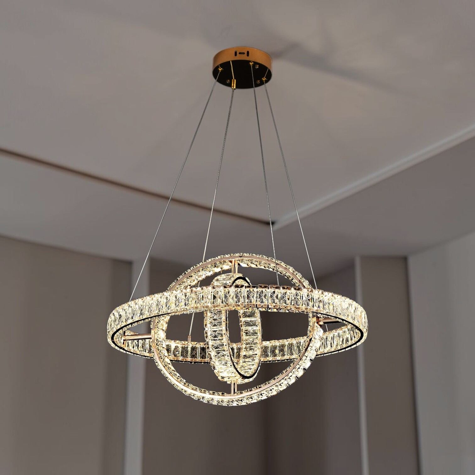 Picture of Qulik Crystal Chandelier LED Light (French Gold)- (QL-D8897-630-3-FGD)-French Gold