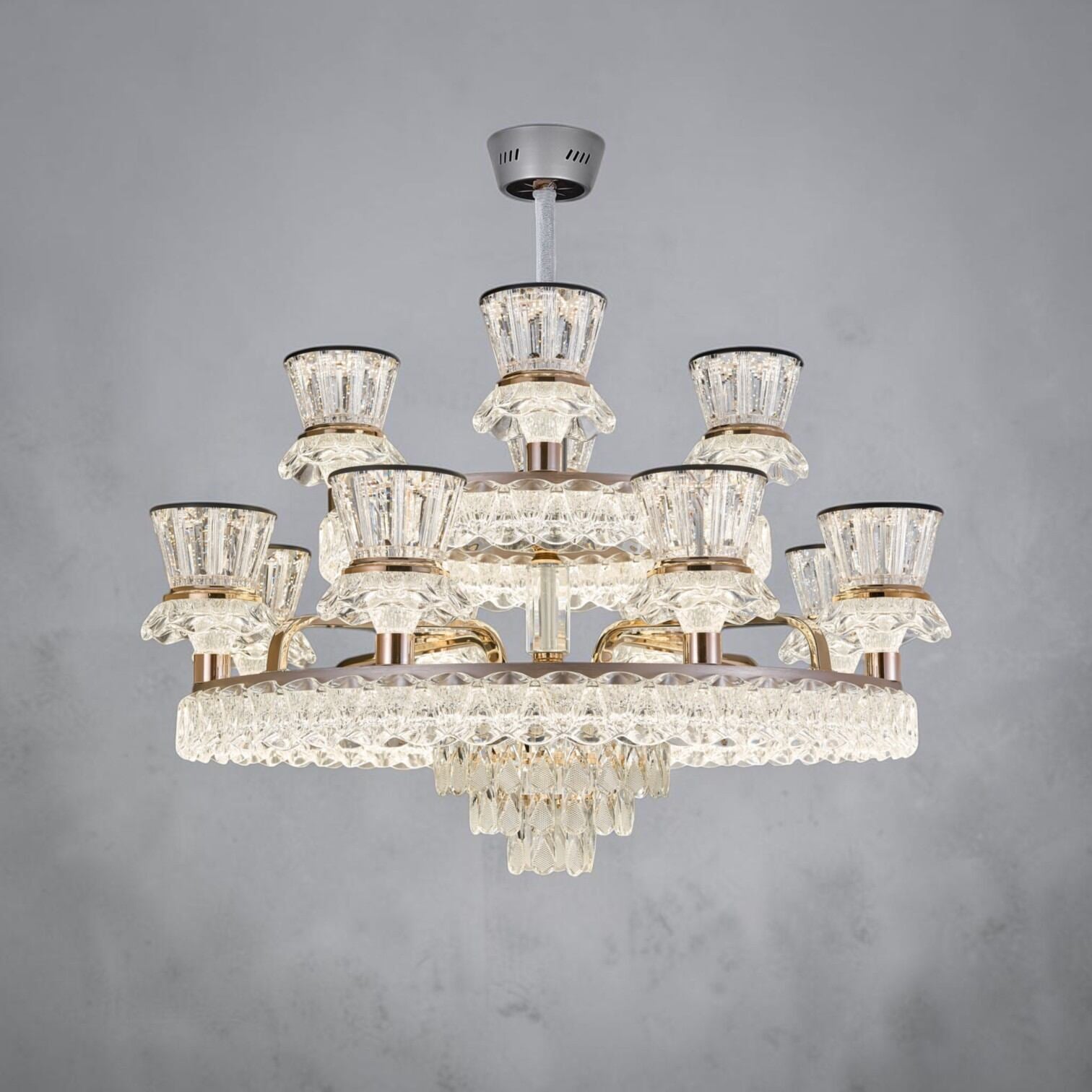 Picture of Qulik Modern LED Chandelier Light (QL-LD657-8+4)-Gold