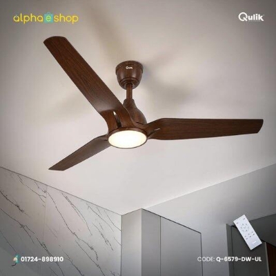Picture of Qulik Nexa 56" Silent Series Energy Saving BLDC Remote Control Underlight Ceiling Fan (Dark Wood) | Q-6579-DW-UL-Dark Wood