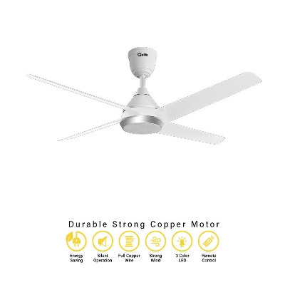 Picture of Qulik Alpha Edge 4B 53"- Decorative Energy Saving BLDC Remote Control Ceiling Fan (Parle White) | Q-6576-PW  | Free Delivery