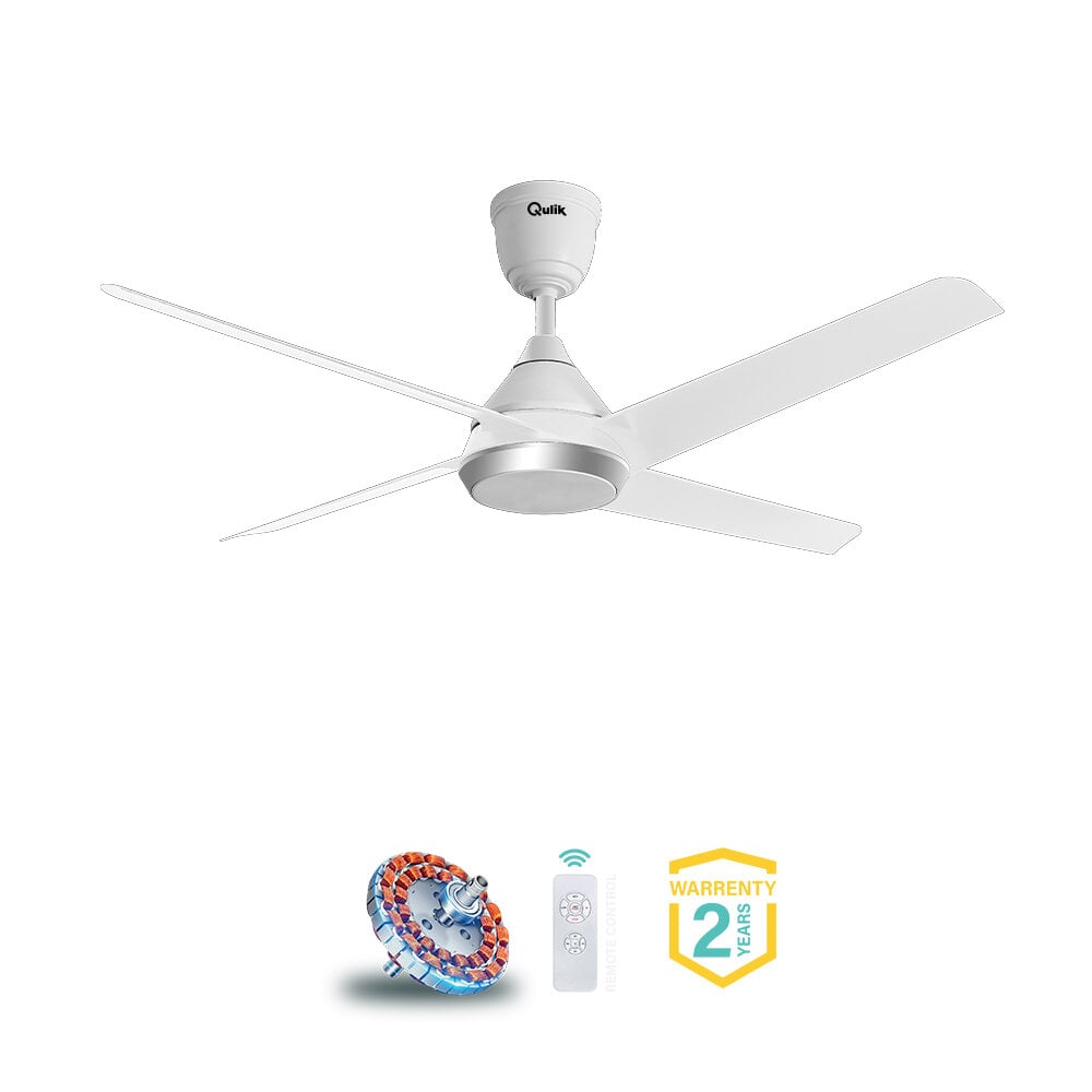 Picture of Qulik Alpha Edge 4B 53"- Decorative Energy Saving BLDC Remote Control Ceiling Fan (Parle White) | Q-6576-PW  | Free Delivery