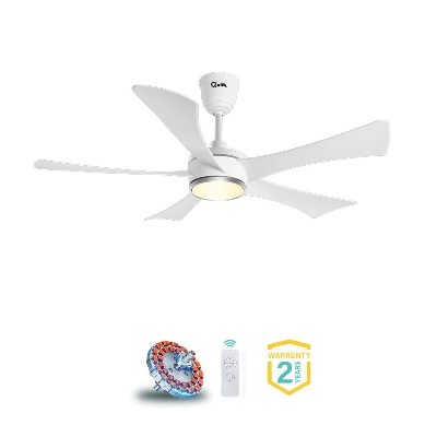 Picture of Qulik Falcon 53" Decorative Energy Saving BLDC Remote Control Underlight Ceiling Fan (Pearl White) | Q-6574-PW-UL Free Delivery | Free Delivery