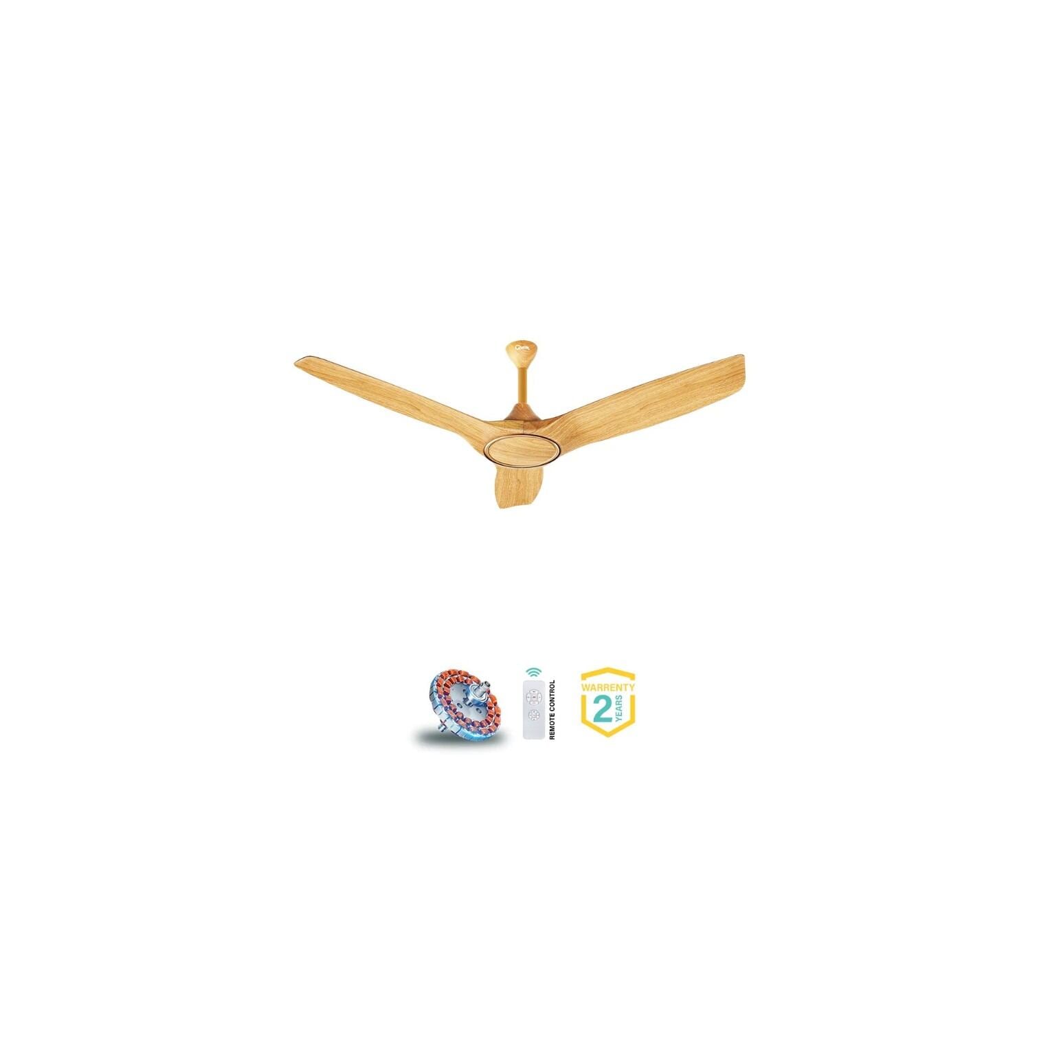 Picture of Qulik Aerovane 52" Modern Decorative Silent ABS Blade Remote Ceiling Fan (LIGHT WOOD) Q-6572-LW