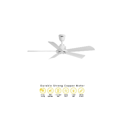 Picture of Qulik Quantom 56" Decorative Silent ABS Blade Remote Ceiling Fan (Pearl White) |Q-6573-PW Free Delivery