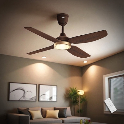 Picture of Qulik Windora 56" Decorative Energy Saving BLDC Remote Control Underlight Ceiling Fan (Dark Wood) | Q-6575-DW-UL | Free Delivery