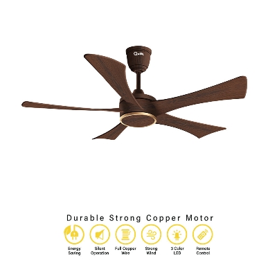 Picture of Qulik Falcon 53" Decorative Energy Saving BLDC Remote Control Ceiling Fan (Dark Wood) |Q-6574-DW | Free Delivery