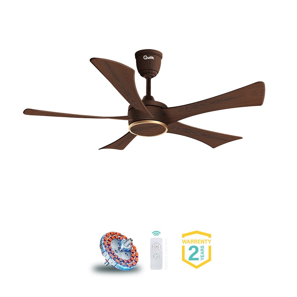 Picture of Qulik Falcon 53" Decorative Energy Saving BLDC Remote Control Ceiling Fan (Dark Wood) |Q-6574-DW | Free Delivery
