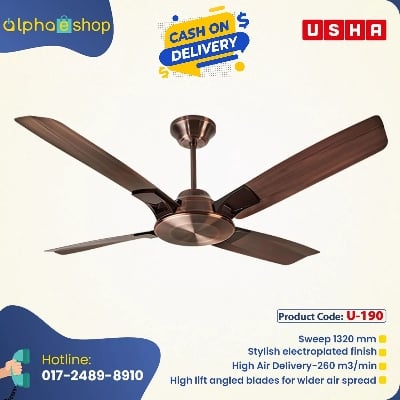 Picture of Usha Aldora 53'' (Antique Copper) U-190  | Free Delivery