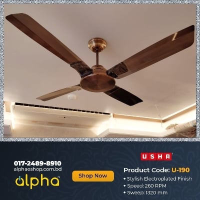 Picture of Usha Aldora 53'' (Antique Copper) U-190  | Free Delivery