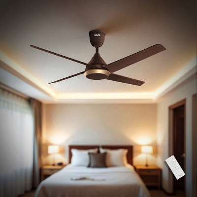 Picture of Qulik Alpha Edge 4B 53"- Decorative Energy Saving BLDC Remote Control Ceiling Fan (Dark Wood) | Q-6576-DW | Free Delivery