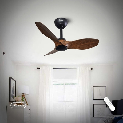 Picture of Qulik Spinner Pro 32" - Modern Decorative Silent ABS Blade With Remote Ceiling Fan (Dark Wood) Q-D78021-DW | Free Delivery