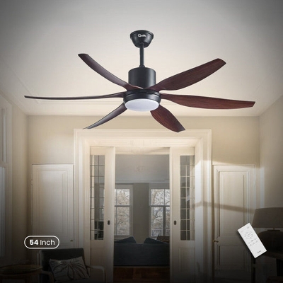 Picture of Qulik Silex 54"- Modern Decorative Silent ABS Blade Under Light With Remote Ceiling Fan (Dark Wood Grain) Q-6507-DW | Free Delivery