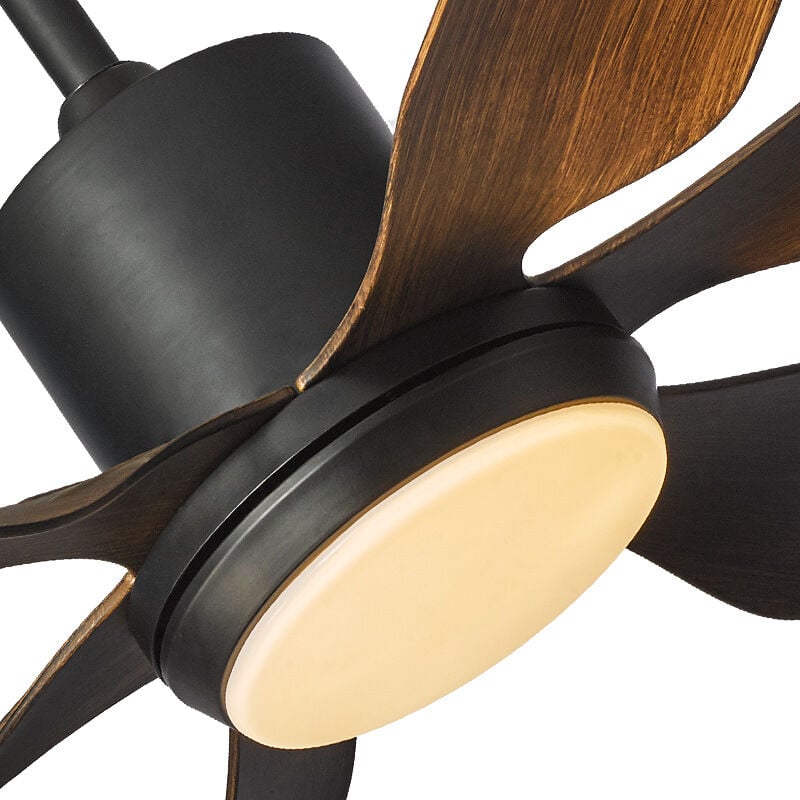 Picture of Qulik Silex 54"- Modern Decorative Silent ABS Blade Under Light With Remote Ceiling Fan (Dark Wood Grain) Q-6507-DW | Free Delivery