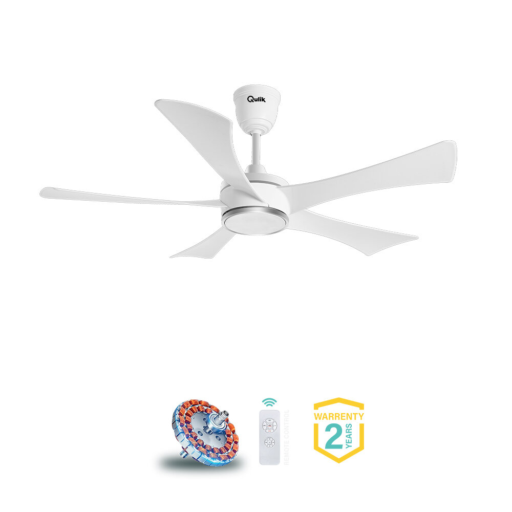 Picture of Qulik Falcon 53" Decorative Energy Saving BLDC Remote Control Ceiling Fan (Pearl White) |Q-6574-PW | Free Delivery